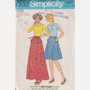 1970s Butterick 7232 Flared Maxi or Mini Skirt and Top
